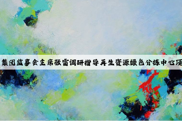 Kaiyun官方网站：郑州公用集团监事会主席张雷调研指导再生资源绿色分拣中心项目选址和环卫项目运营工作